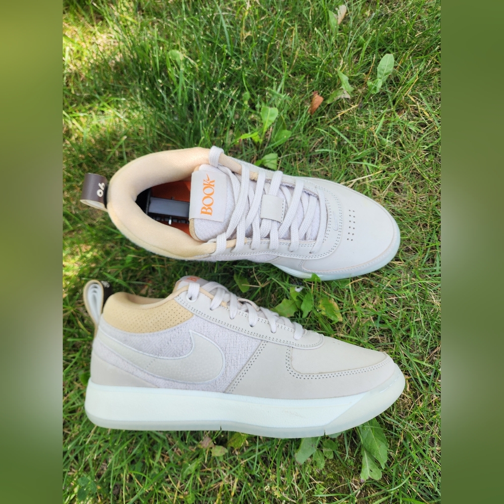 Size 7.5 - NEW Men's NIKE BOOK 1 "Grey/Sail" Light Orewood Brown - Picture 14 of 17